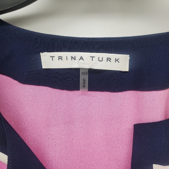 Trina Turk watercolor palm print poncho top coverup women's size xs/s - Picture 3 of 3